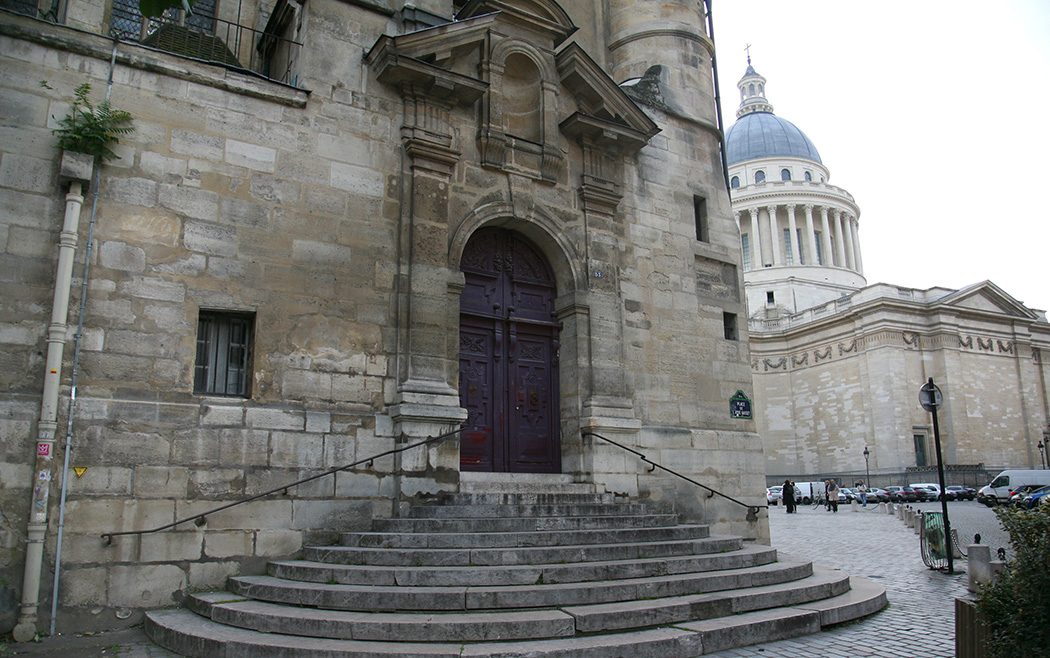 Steps on the side of  Church of St Etienne du Mont , Paris