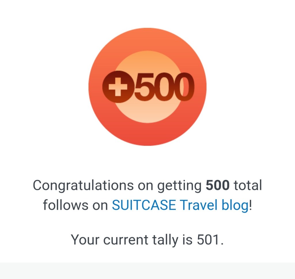 500 follewrs, blog, blogging, Suitcase Travel Blog