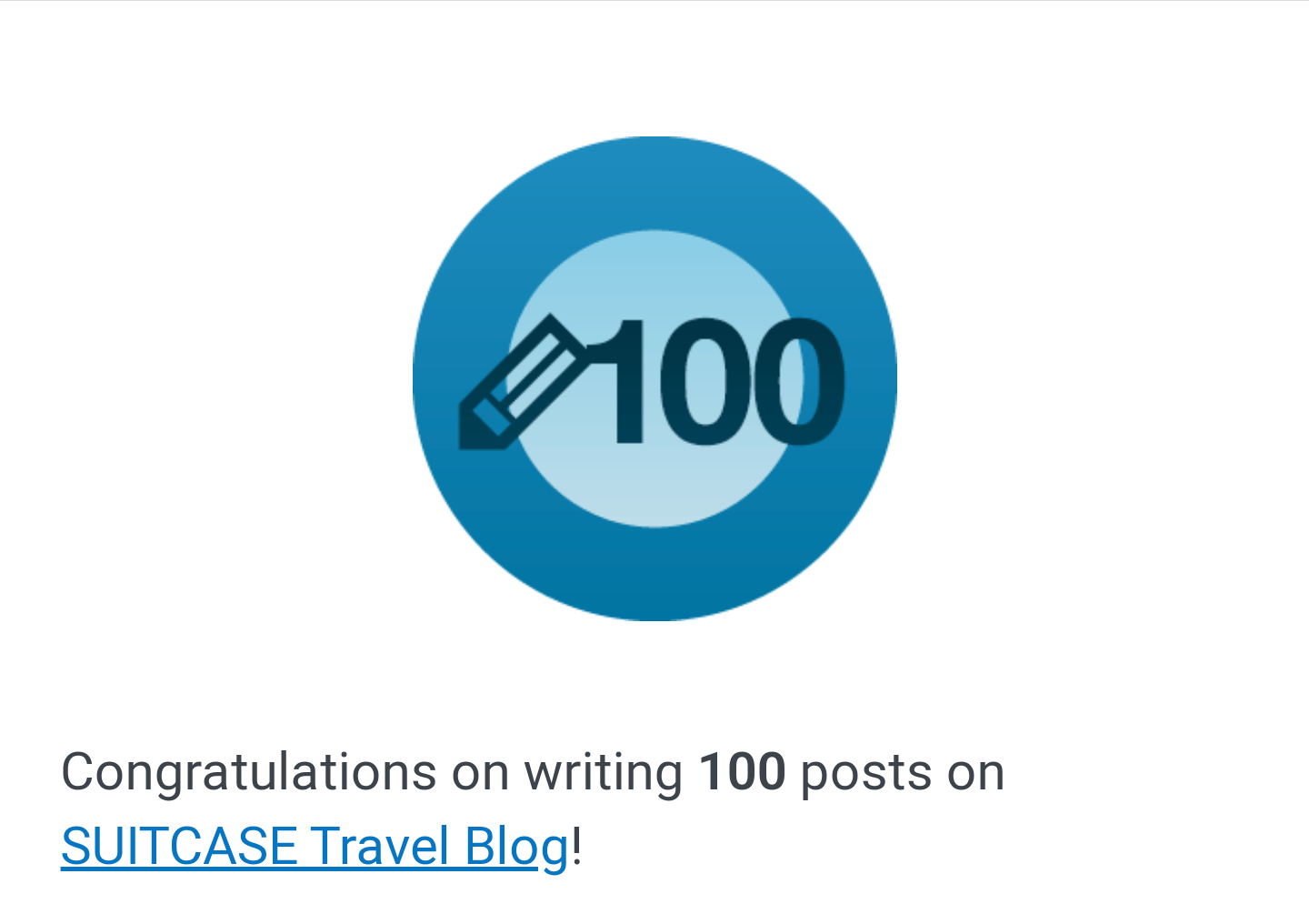Celebrate 100 Suitcase Travel Blog posts with an author.&nbsp;Q&A